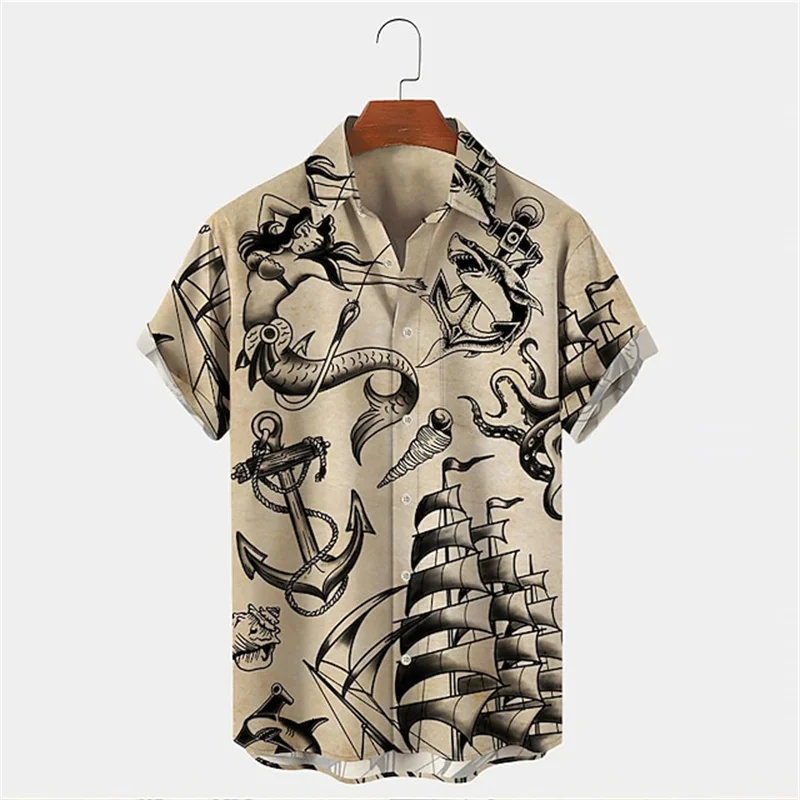 Vintage Hawaiian Floral Shirt - Camisa Havaiana Masculina de Verão com