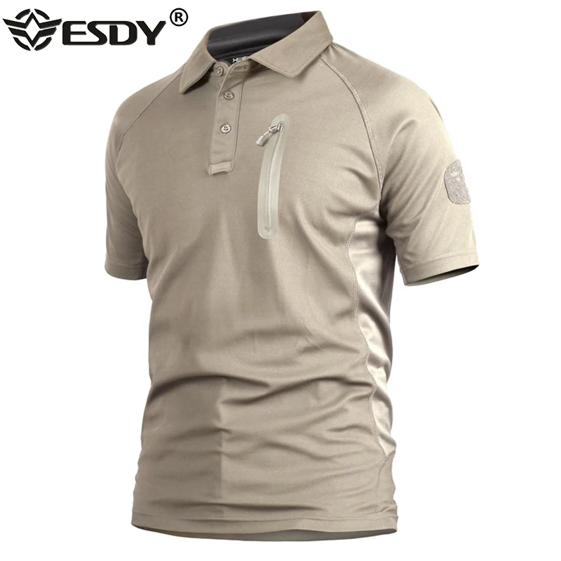 Tactical Military Shirt Cargo - 2025 verão masculino camisa de manga