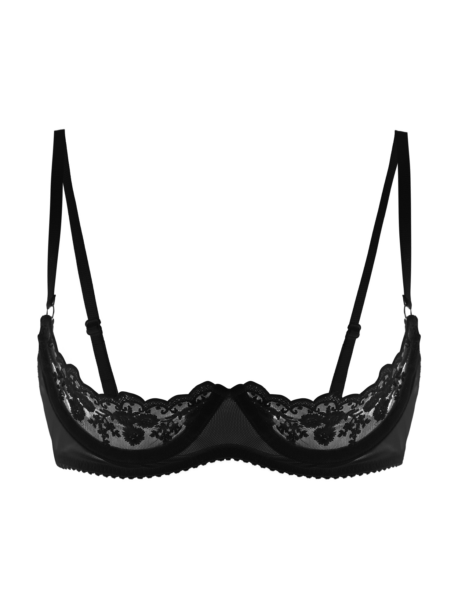 Underwear - Sutiã Sexy Feminino com Copas Abertas,