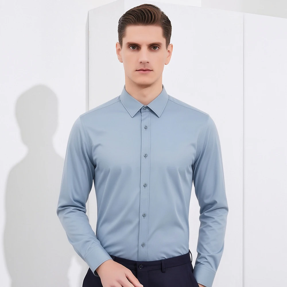 Breathable Bamboo Fiber Shirt Non Iron - Camisa Social Masculina Sem Passar a