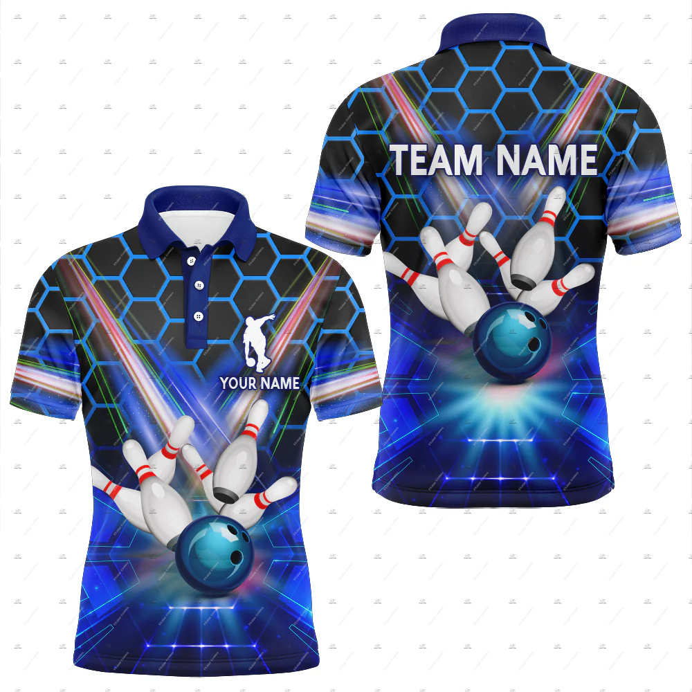 Short Sleeve Bowling Shirt Retro - Camisas Polo de Manga Curta Personalizadas