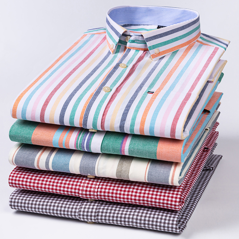 Oxford Cotton Casual Shirt Business - Algodão puro de alta qualidade negócios