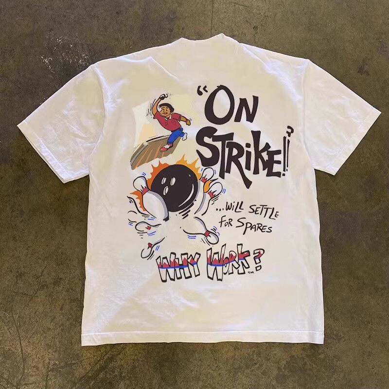 Short Sleeve Bowling Shirt Retro - Camiseta Unissex de Manga Curta com