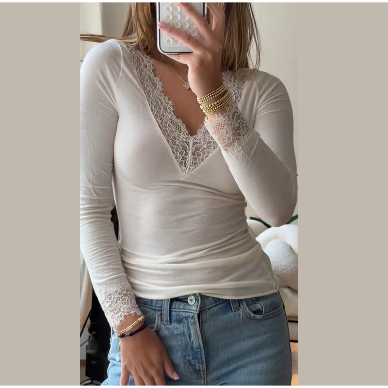 Underwear - Camisa Feminina Casual de Manga Comprida