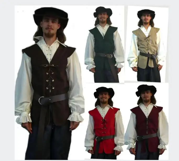 Medieval Gothic Lace Up Pirate Shirt - Camisas medievais com babados gótico steampunk