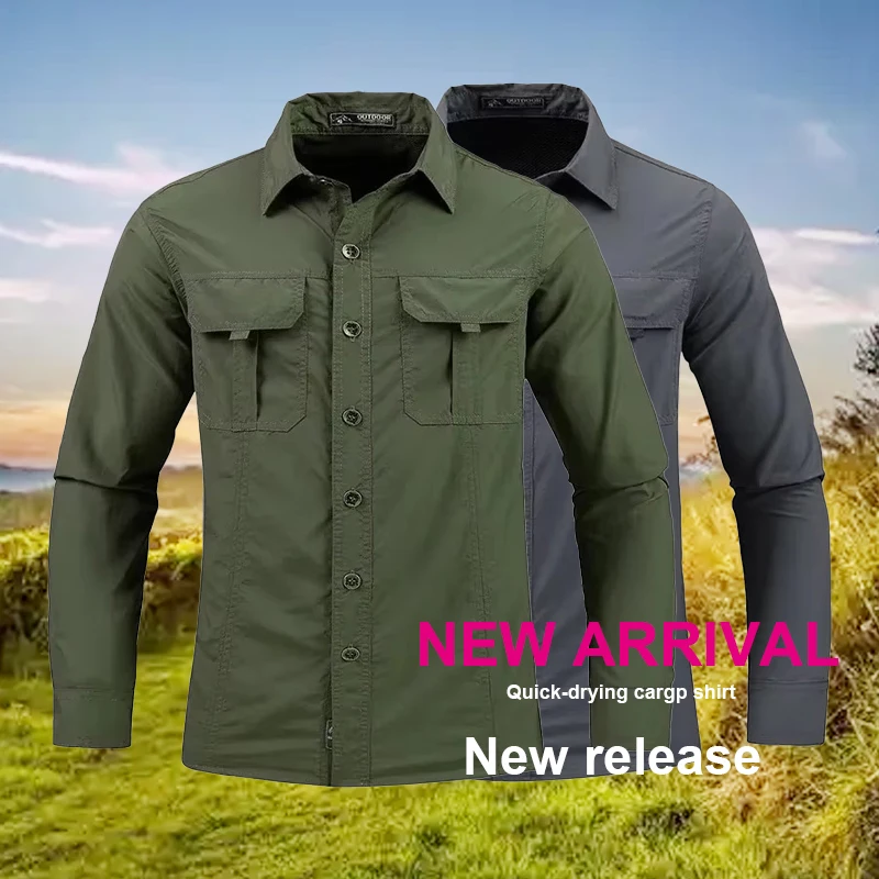 Tactical Military Shirt Cargo - 5xl masculino leve camisa de secagem