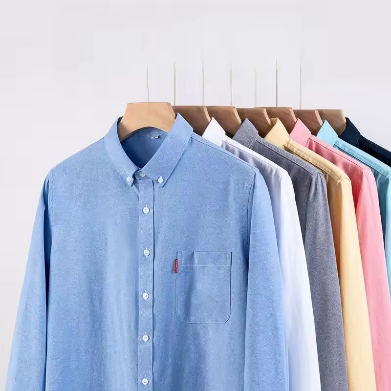 Oxford Cotton Casual Shirt Business - 100% algodão puro camisa de negócios