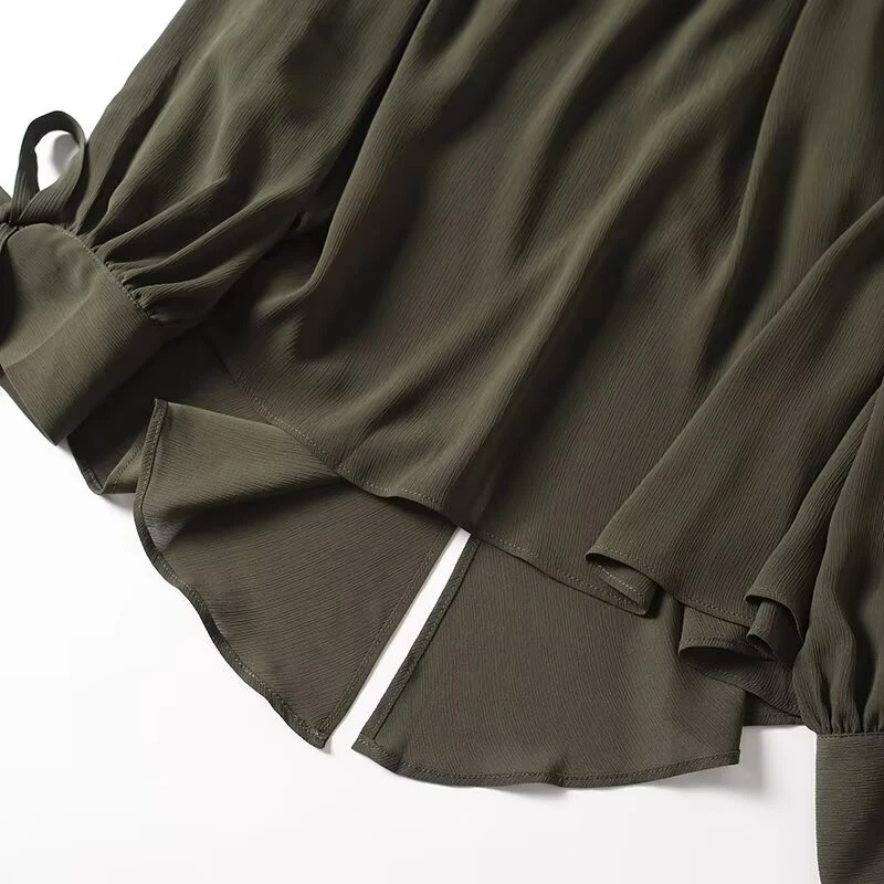 Shirts - Camisas Femininas Estilo Francês 2025 Verde