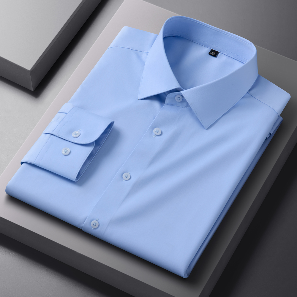 Breathable Bamboo Fiber Shirt Non Iron - Camisa Social Masculina Casual Resistente a
