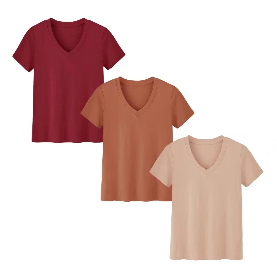 T-Shirts - Conjunto Feminino Casual de Malha com