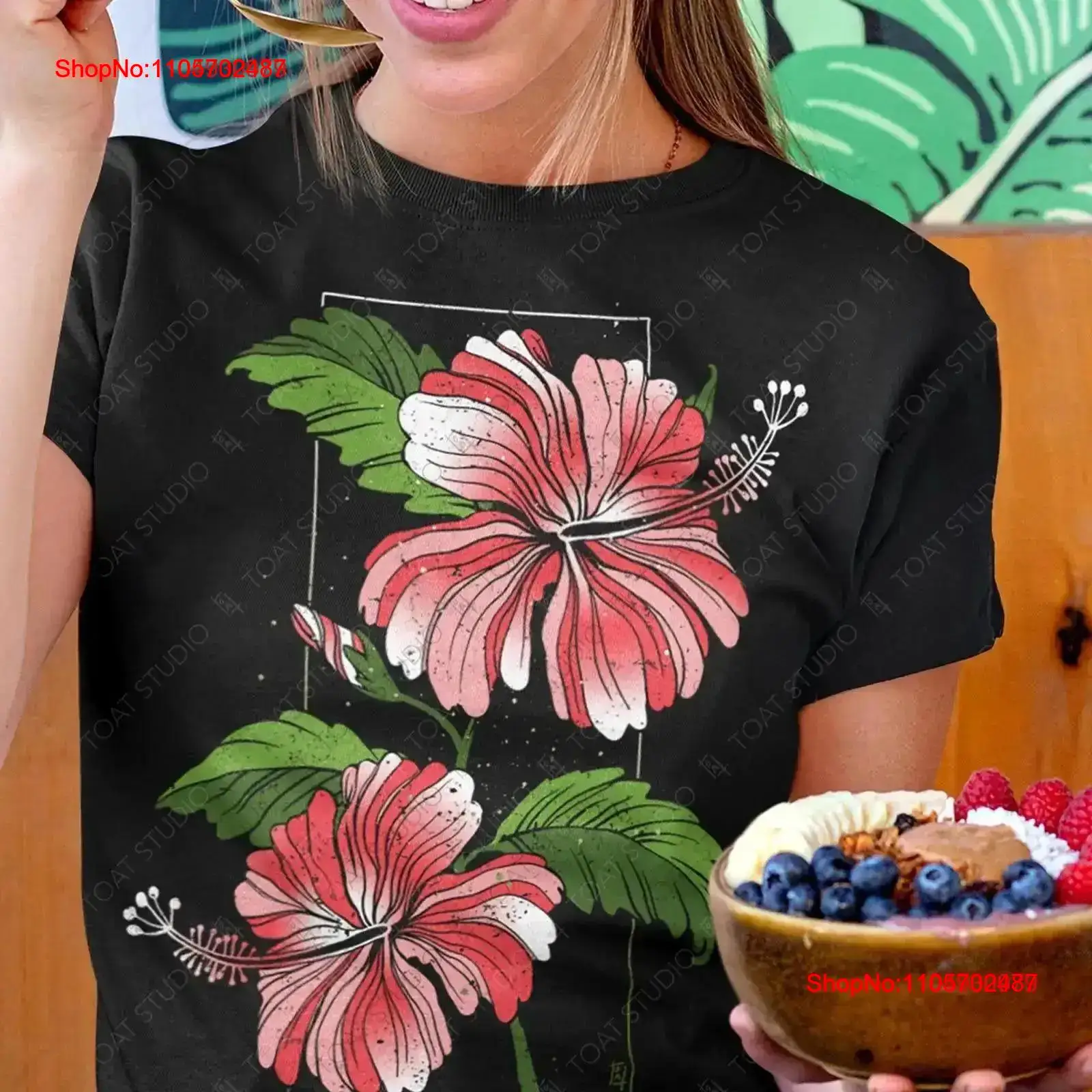 Vintage Hawaiian Floral Shirt - Camiseta com estampa de flor de