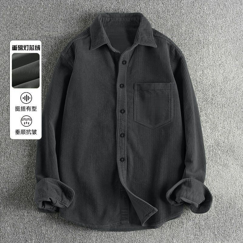 Camisas Masculinas de Veludo C - Corduroy Button Up Shirt Men avaliação e preço