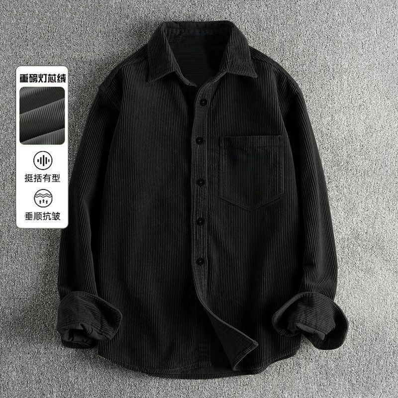 Camisas Masculinas de Veludo C - Corduroy Button Up Shirt Men avaliação e preço