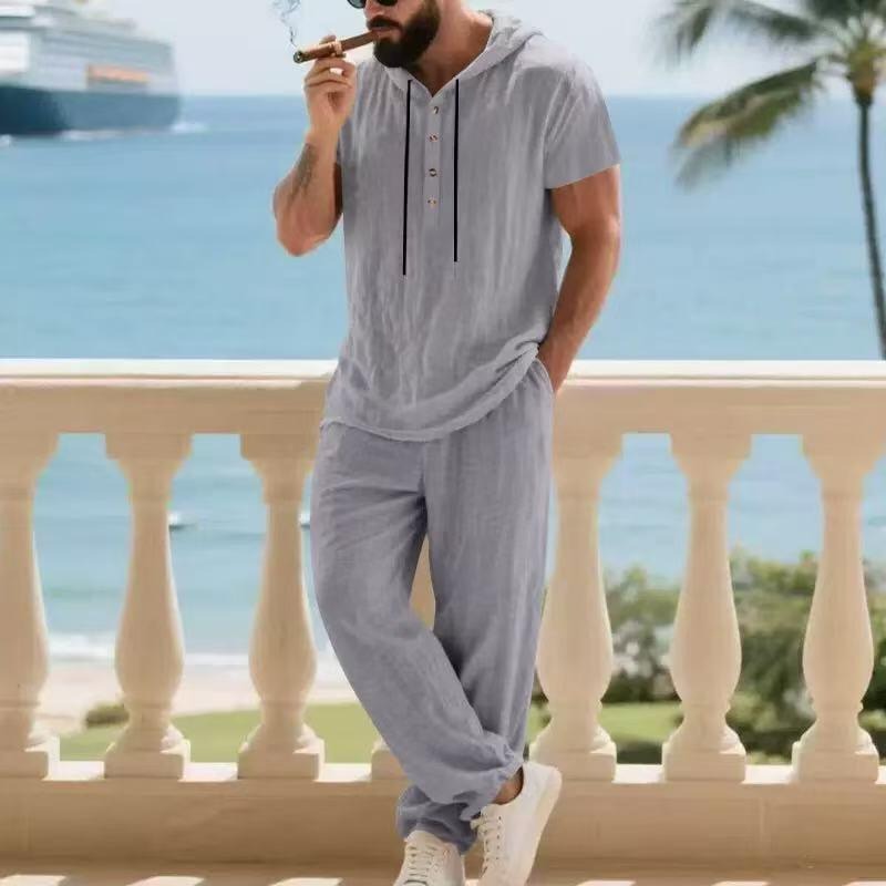 Conjunto de Camisa de Linho co - Mens Linen Shirt Long Sleeve avaliação e preço