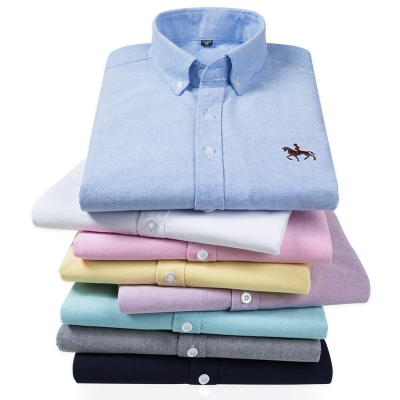 Camisa Oxford de manga comprid - Oxford Cotton Casual Shirt Business avaliação e preço