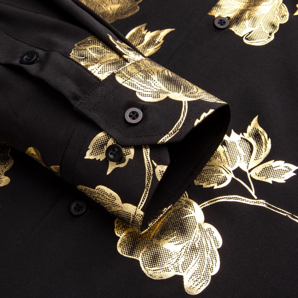 Camisa de seda de manga longa  - Mens Satin Silk Dress Shirt avaliação e preço