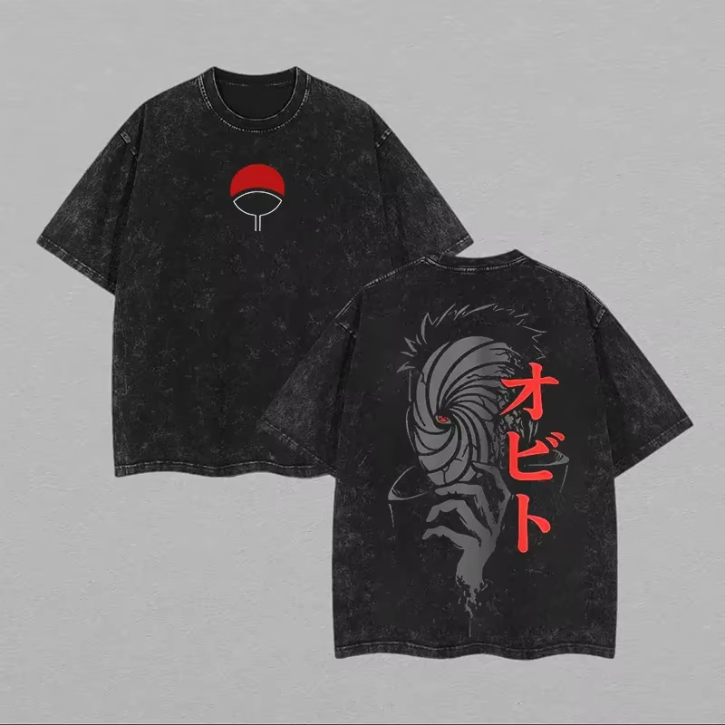 Camiseta Masculina Naruto Obit - Acid Wash Vintage Graphic T Shirt avaliação e preço