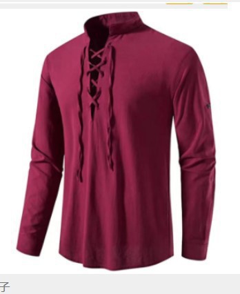 Camisa Masculina Pirata Viking - Medieval Gothic Lace Up Pirate Shirt avaliação e preço