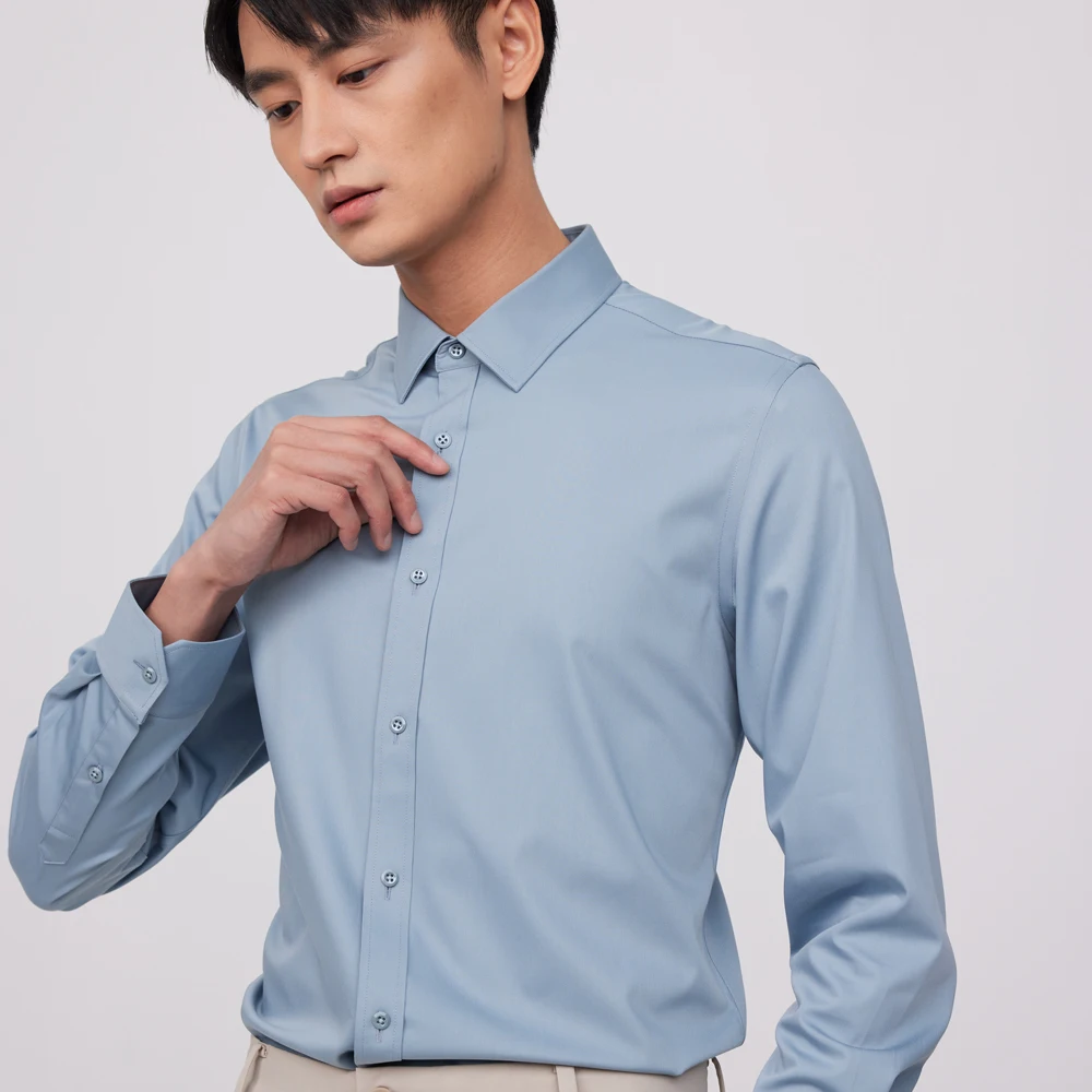 Camisa Social Masculina Sem Pa - Breathable Bamboo Fiber Shirt Non Iron avaliação e preço