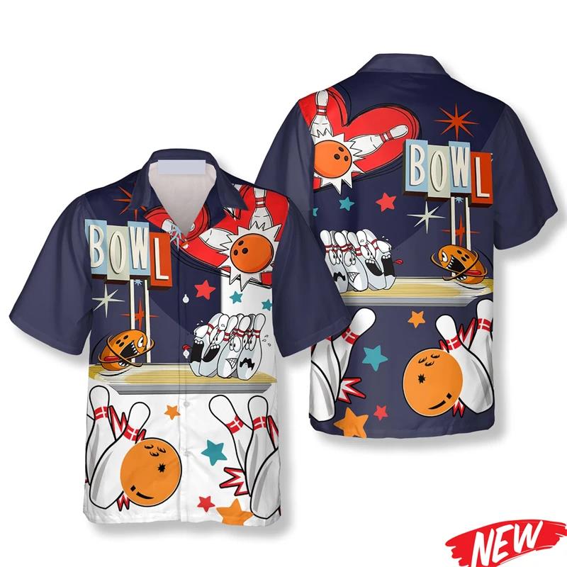 Camisa Havaiana Clássica com E - Short Sleeve Bowling Shirt Retro avaliação e preço