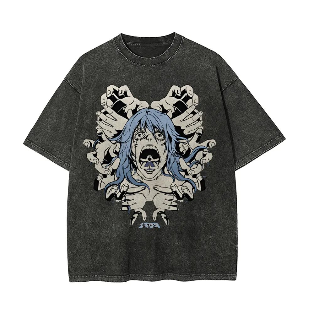 Camiseta Masculina Mahito Juju - Acid Wash Vintage Graphic T Shirt avaliação e preço