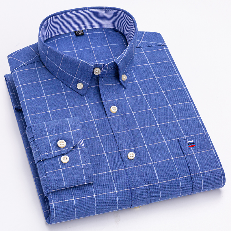 100% algodão puro oxford mascu - Oxford Cotton Casual Shirt Business avaliação e preço