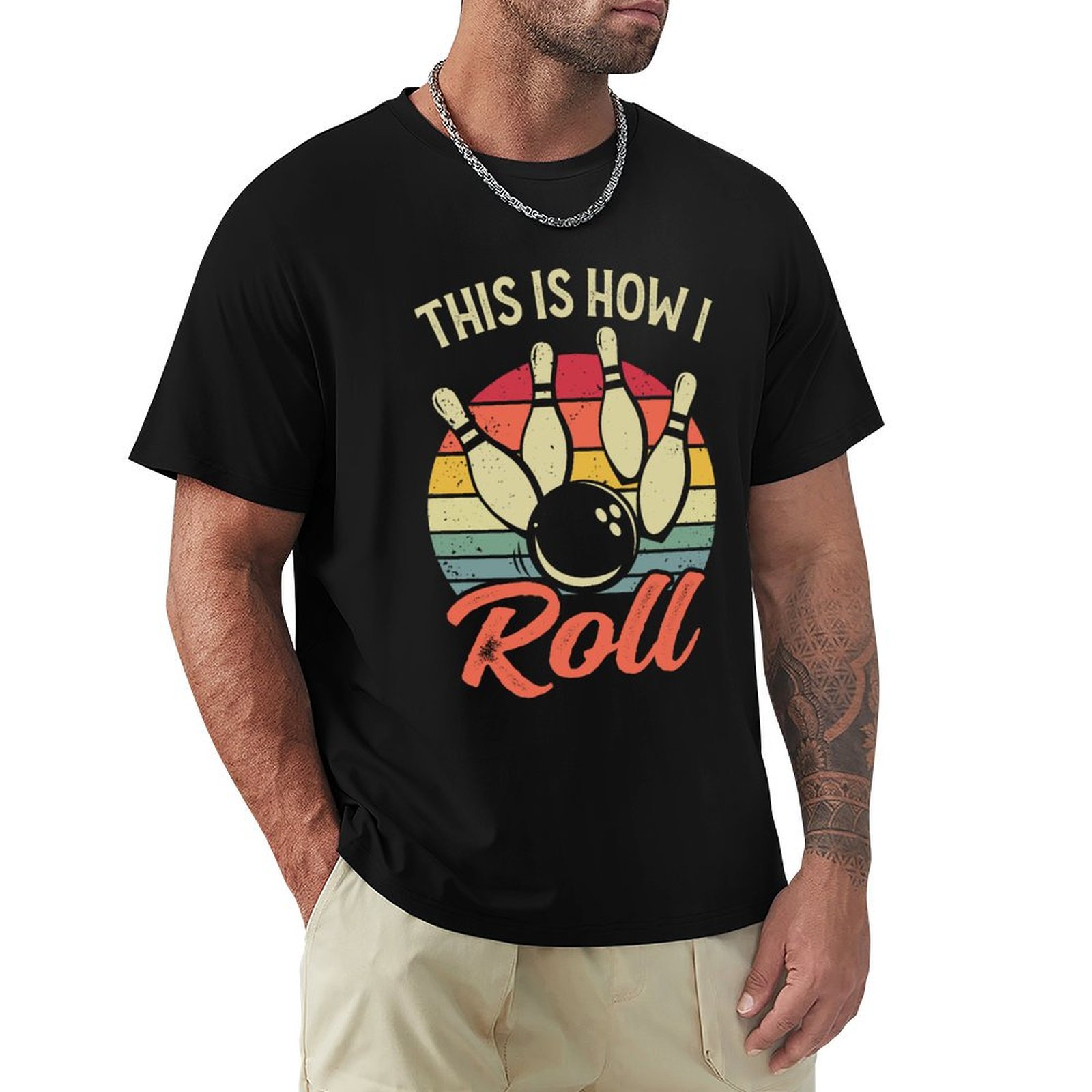 Camiseta retrô com estampa de  - Short Sleeve Bowling Shirt Retro avaliação e preço