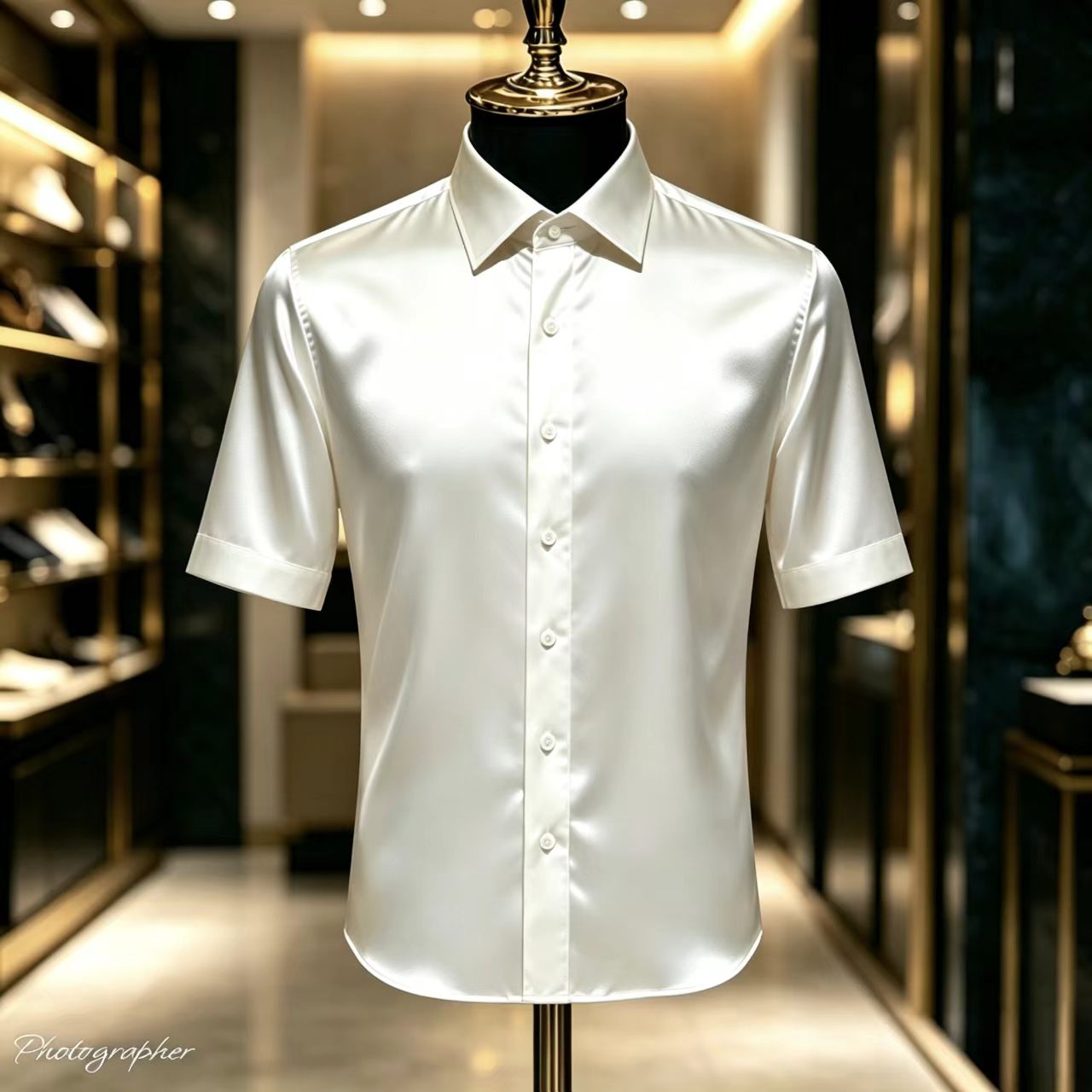 Camisa Social Masculina de Cet - Mens Satin Silk Dress Shirt avaliação e preço