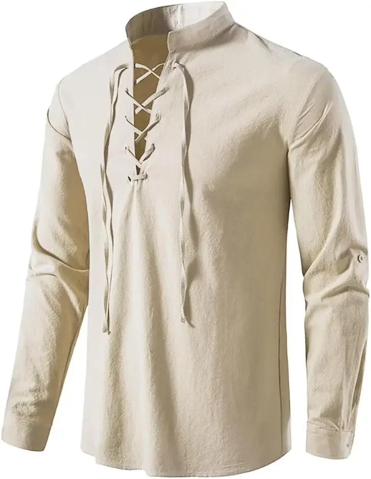 Conjunto de 2 peças, colete de - Medieval Gothic Lace Up Pirate Shirt avaliação e preço