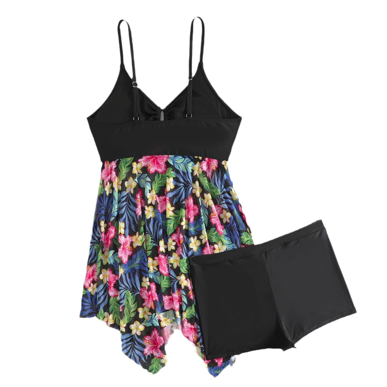 Tankini feminino sem mangas co - Shorts avaliação e preço