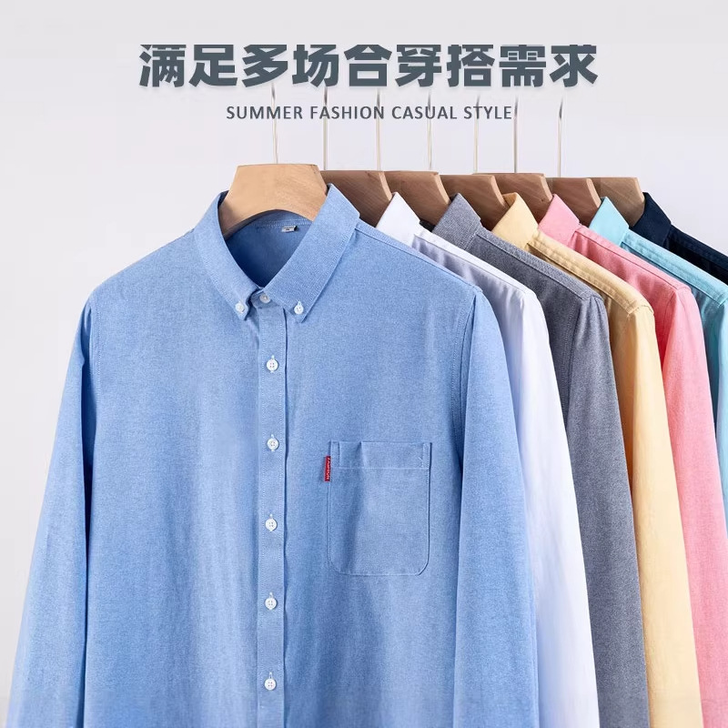 Camisa Masculina de Manga Long - Oxford Cotton Casual Shirt Business avaliação e preço