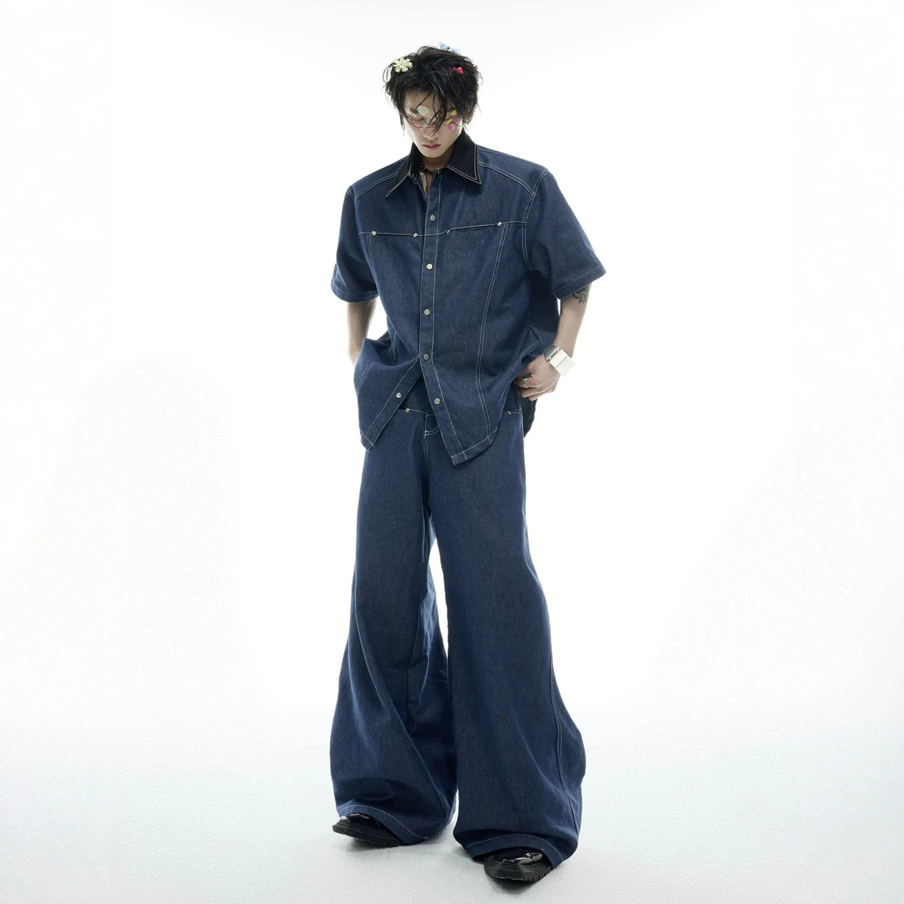 Conjunto Masculino de Verão em - Jeans avaliação e preço