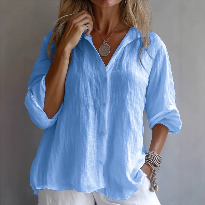 Cor sólida linho sexy com deco - Mens Linen Shirt Long Sleeve avaliação e preço