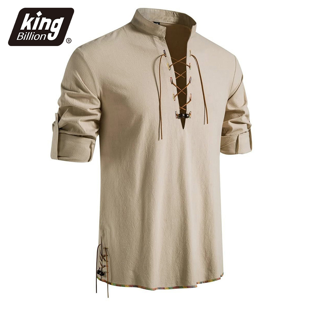 Camisa Masculina Estilo Mediev - Medieval Gothic Lace Up Pirate Shirt avaliação e preço