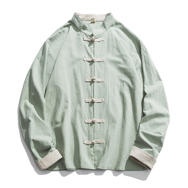 Novo Casaco Kimono Masculino 2 - Mens Linen Shirt Long Sleeve avaliação e preço