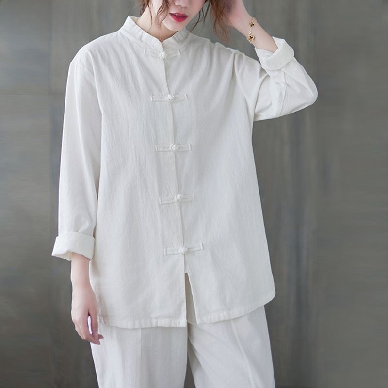 Camisa Solta de Algodão e Linh - Mens Linen Shirt Long Sleeve avaliação e preço