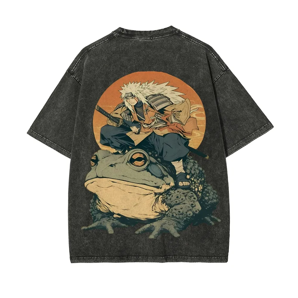 Camiseta Naruto Jiraiya Gamabu - Acid Wash Vintage Graphic T Shirt avaliação e preço