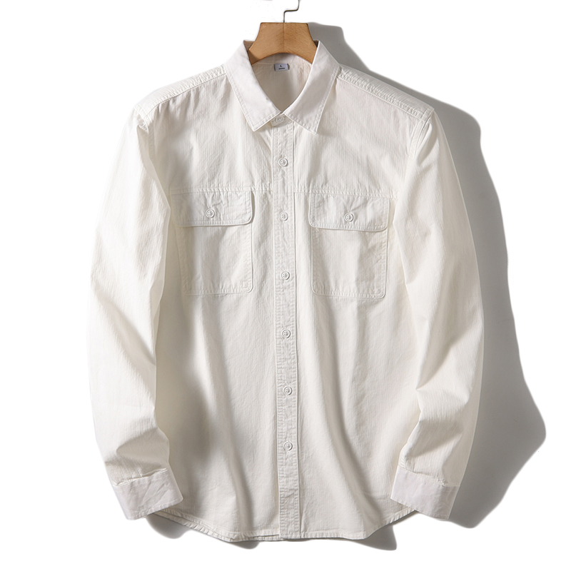 Camisa de manga longa monocrom - Oxford Cotton Casual Shirt Business avaliação e preço