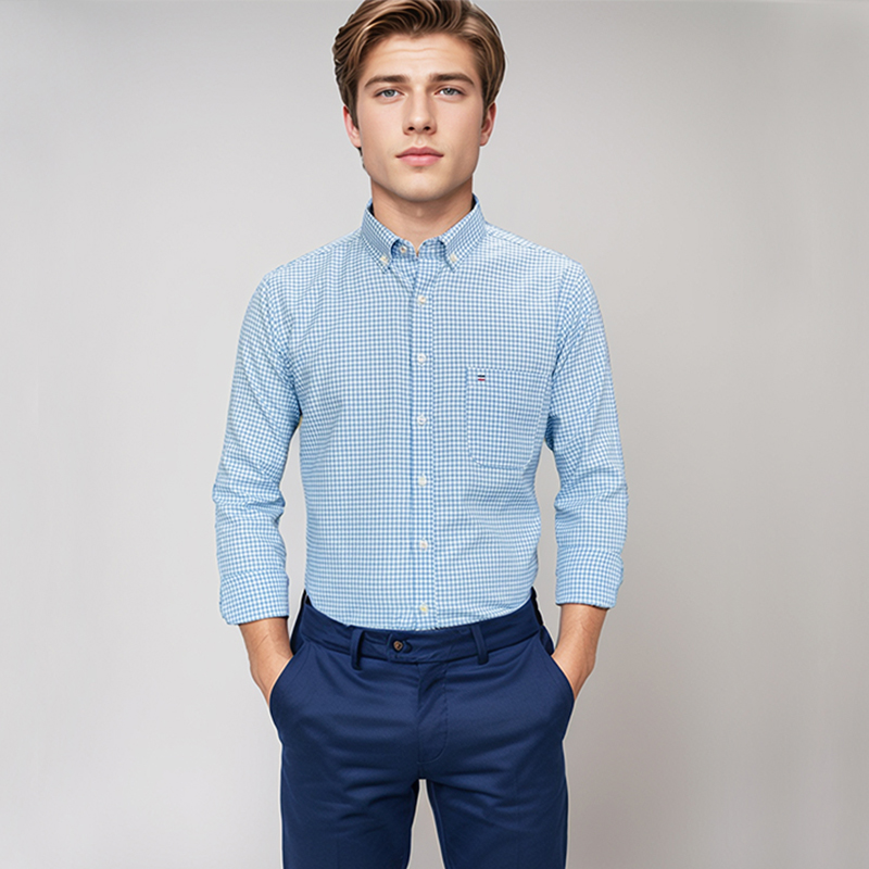 Camisa masculina 100% algodão  - Oxford Cotton Casual Shirt Business avaliação e preço