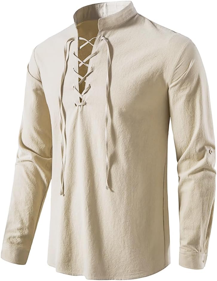 Conjunto de 2 peças colete pir - Medieval Gothic Lace Up Pirate Shirt avaliação e preço