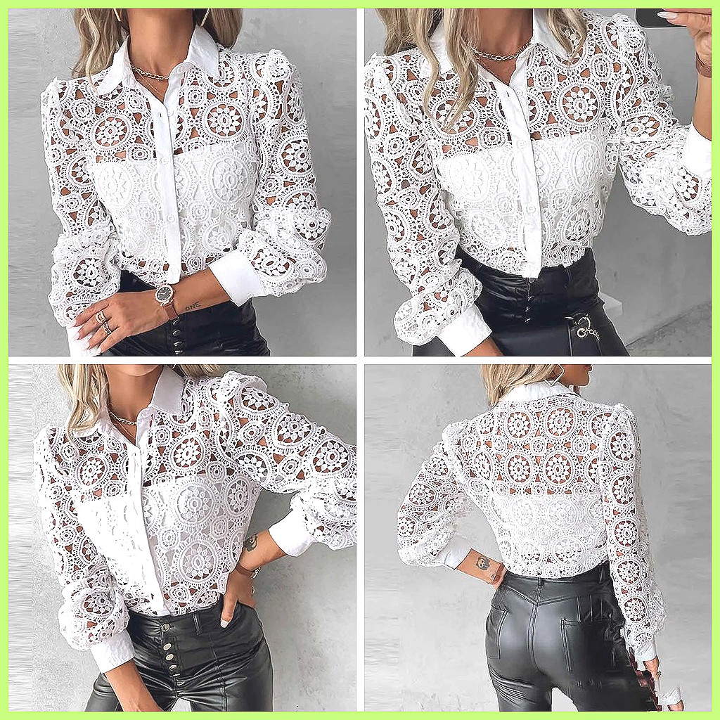 Camisa Branca de Renda Feminin - Shirts avaliação e preço