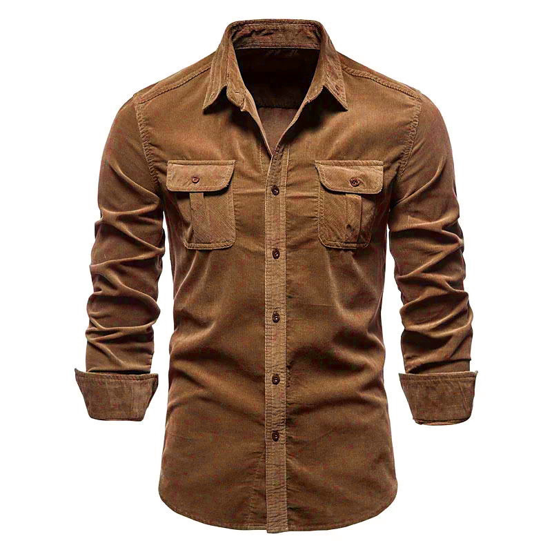 Nova camisa de veludo masculin - Corduroy Button Up Shirt Men avaliação e preço