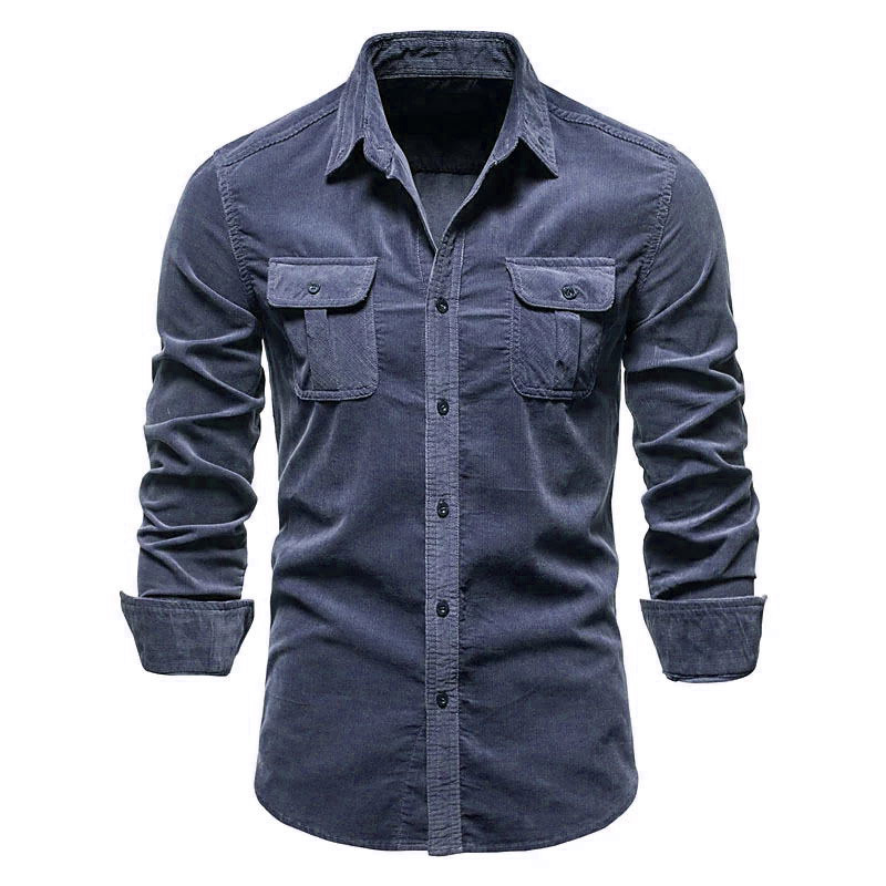 Nova camisa de veludo masculin - Corduroy Button Up Shirt Men avaliação e preço