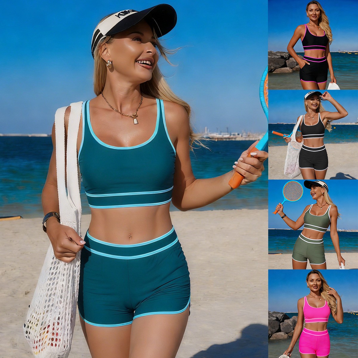 Biquíni Verde Oliva, Top Cropp - Shorts avaliação e preço