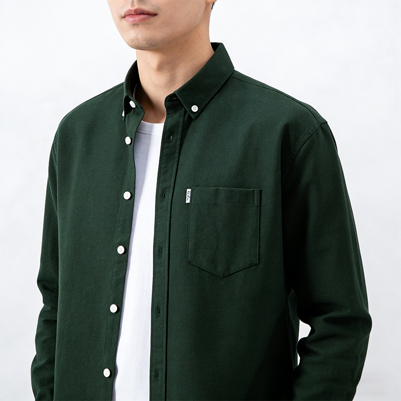 Camisas Casuais de Manga Longa - Oxford Cotton Casual Shirt Business avaliação e preço