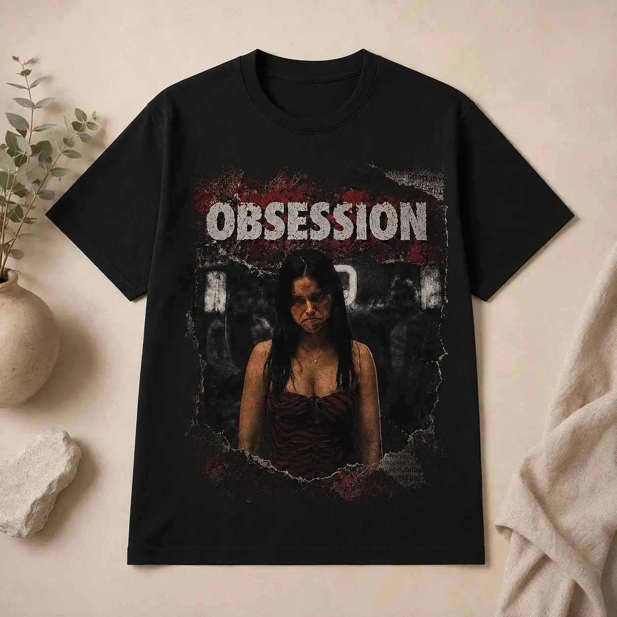 Camiseta Gráfica Obsession, Ca - Acid Wash Vintage Graphic T Shirt avaliação e preço