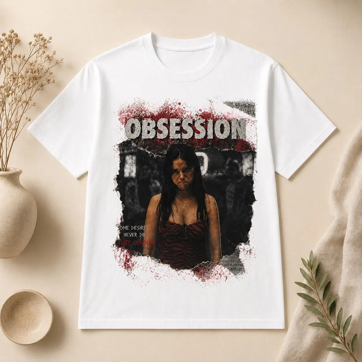 Camiseta Gráfica Obsession, Ca - Acid Wash Vintage Graphic T Shirt avaliação e preço