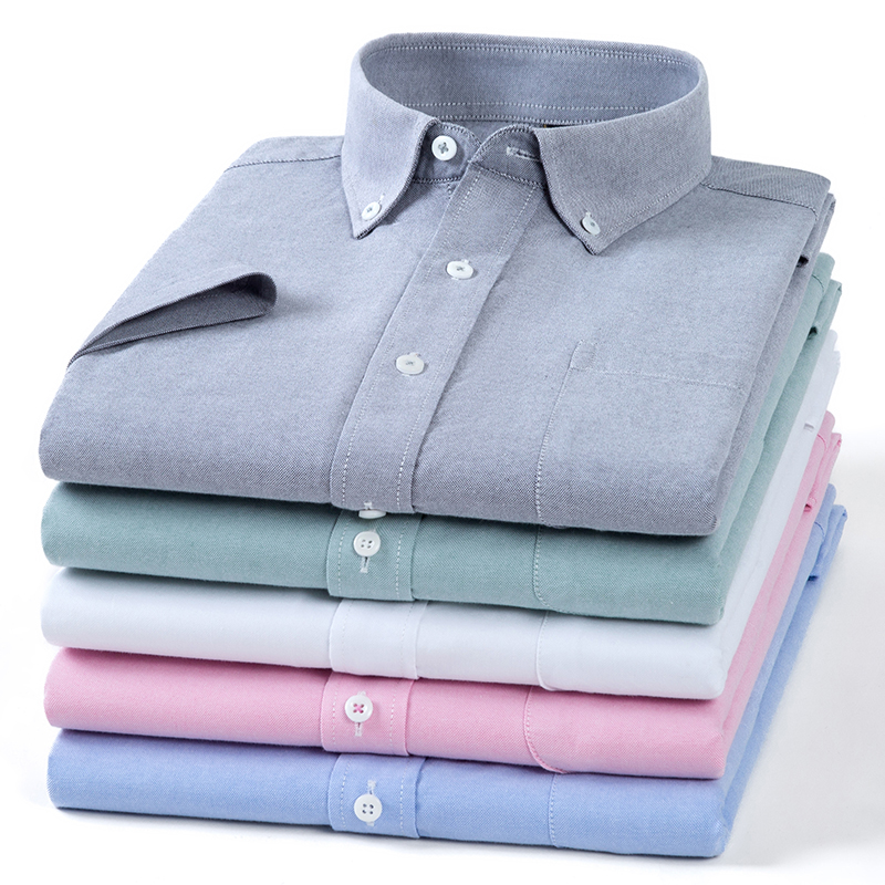 Verão de alta qualidade 100% a - Oxford Cotton Casual Shirt Business avaliação e preço