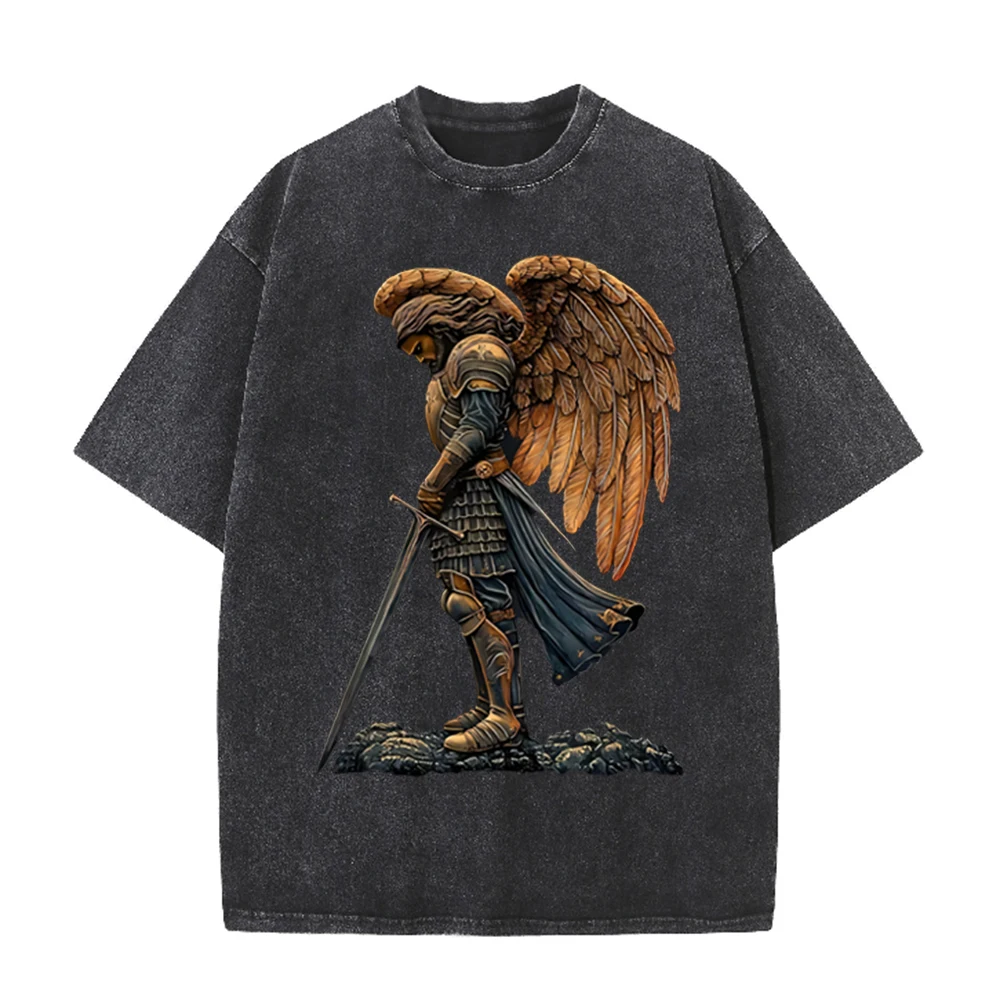 Camiseta Oversize Casual Cinza - Acid Wash Vintage Graphic T Shirt avaliação e preço