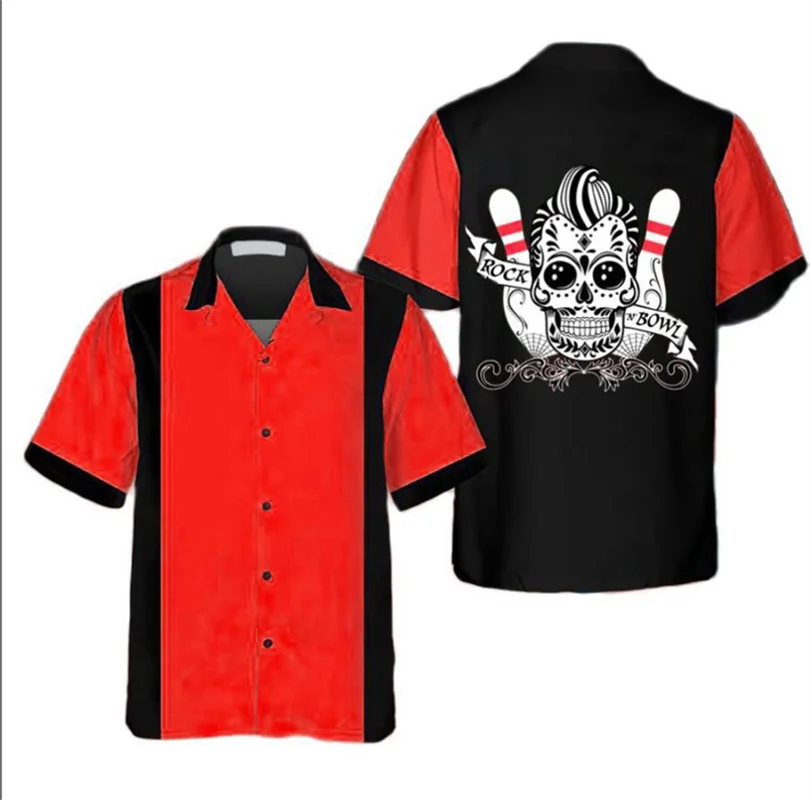 Camisa clássica retrô com esta - Short Sleeve Bowling Shirt Retro avaliação e preço